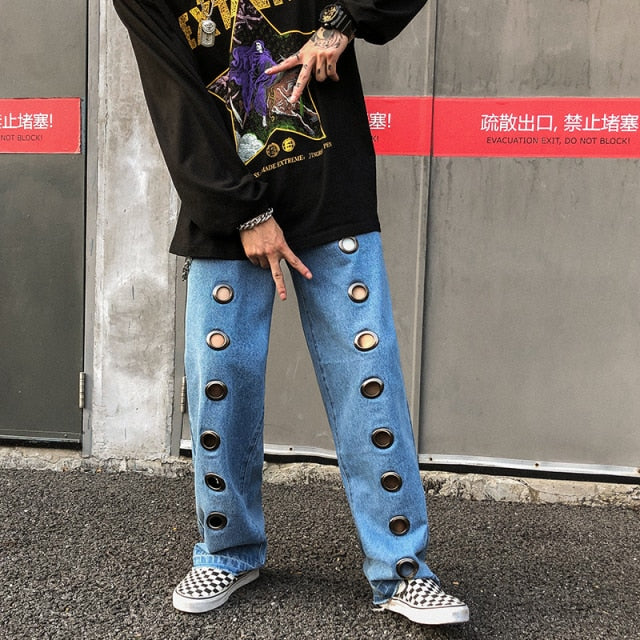 Reflective Skeleton Print Black Jeans for Men 2024 Fashion Trend Straight Leg Hip Hop Denim Pants Teens Baggy Streetwear Clothes
