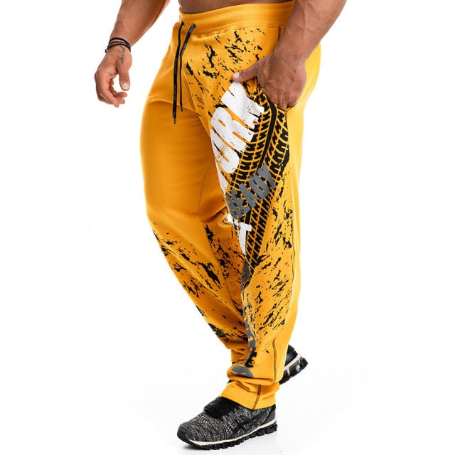 New Fashion Print Loose Casual Pants Joggers Sweatpants Cotton Track Pants Men Gyms Fitness Workout Trousers Male Sportswear
