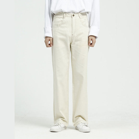 Men Vintage Causal Straight Jeans Trousers Male Women Streetwear Hip Hop Loose Basic Section Denim Pant