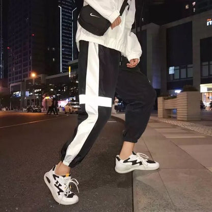 Pockets Cargo Pants Men Color Patchwork Casual Jogger Fashion Tactical Trousers Tide Harajuku Streetwear