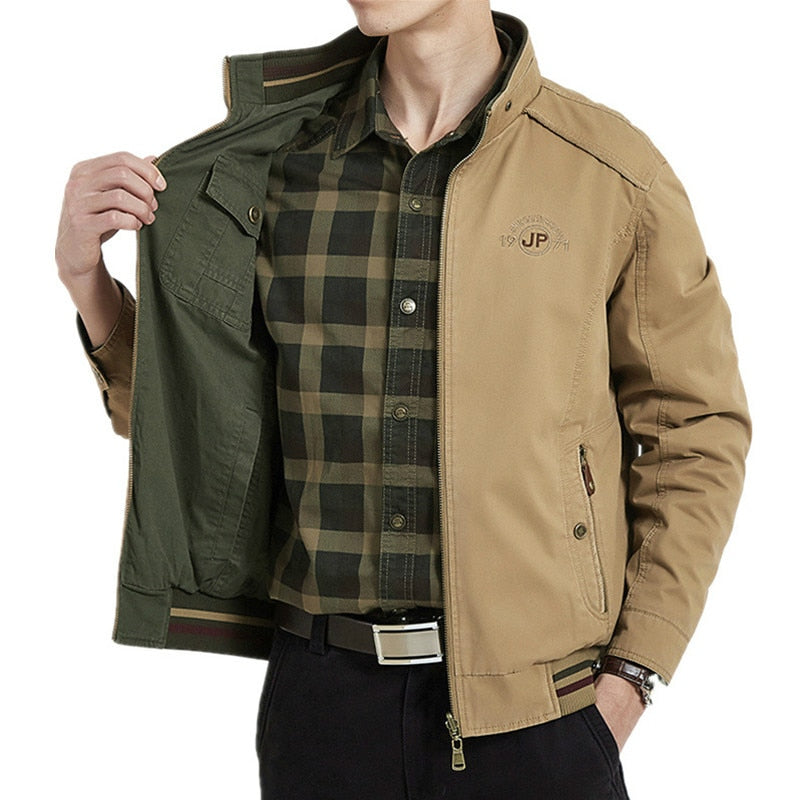 Brand Double-sided Military Jacket Men 7XL 8XL Spring Autumn Cotton Business Casual Multi-pocket Men's Jackets chaquetas hombre