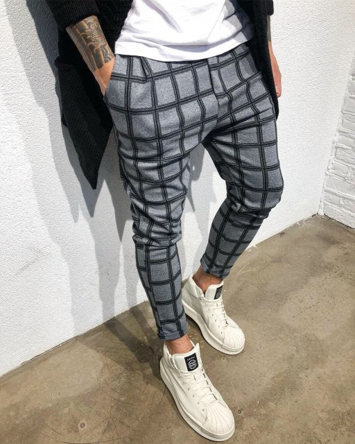 Pants Men Joggers Sweatpants 2024 Autumn Streetwear Trousers Plaid Casual Sports Mens Pants