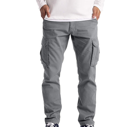 Male Casual Pants Jeans Men's Cargo Trousers Work Wear Combat Safety Cargo 6 Pocket Full Pants hombr joggers masculino jeans#go