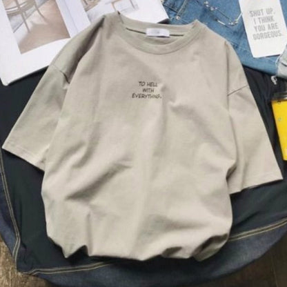 Men Short Sleeve T-shirts Loose Harajuku Plus Size 4XL Letter Printed Chic Simple All-match Mens Korean Style Ulzzang Leisure