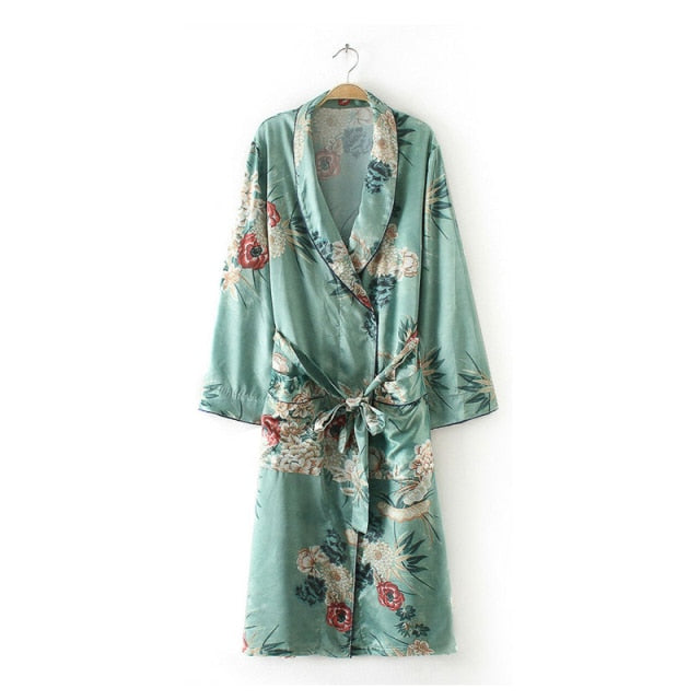 Sixsr Chiffon Loose Shawl Kimono Long Blouse For Women Full Sleeve Floral Boho Shirts Top Ladies Girls Flower Cardigans Blusa Clothing