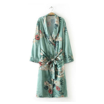 Sixsr Chiffon Loose Shawl Kimono Long Blouse For Women Full Sleeve Floral Boho Shirts Top Ladies Girls Flower Cardigans Blusa Clothing