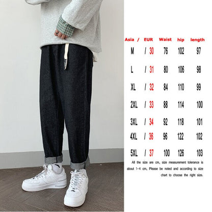 Fashion Print Blue Jeans Pants for Mens Japanese Harajuku Streetwear Teens Plus Size Denim Clothes Boyfriend Baggy Jean Trousers