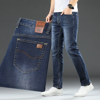 ICPANS Autumn Summer Denim Jeans Men Straight Stretch Regular Jeans for Man Black Classic Vintage Mens Pant Big Size 29-38 40