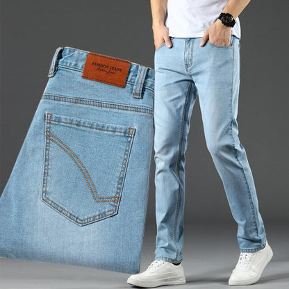 ICPANS Autumn Summer Denim Jeans Men Straight Stretch Regular Jeans for Man Black Classic Vintage Mens Pant Big Size 29-38 40