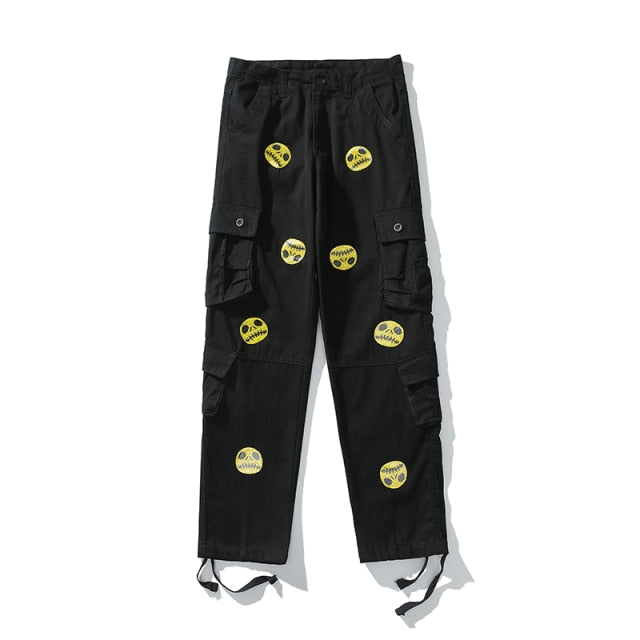 Grimace Drilling Multi-pocke Overalls for Men and Women Straight High Street Oversize Cargo Pants Harajuku Loose Casual Trousers