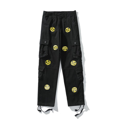 Grimace Drilling Multi-pocke Overalls for Men and Women Straight High Street Oversize Cargo Pants Harajuku Loose Casual Trousers