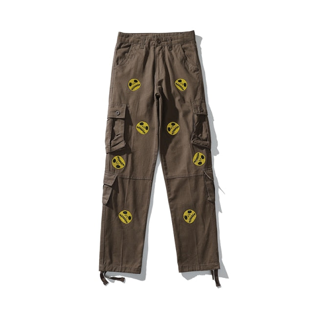 Grimace Drilling Multi-pocke Overalls for Men and Women Straight High Street Oversize Cargo Pants Harajuku Loose Casual Trousers