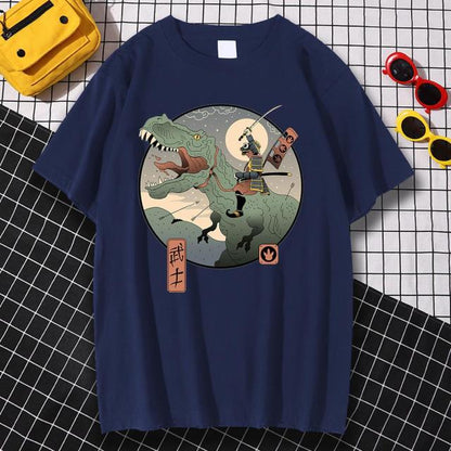 Jurassic Samurai Japan Comics Prints Man T Shirt Pattern Sweat Clothes Pattern Summer New Tops Simplicity O-Neck Mens Tshirts