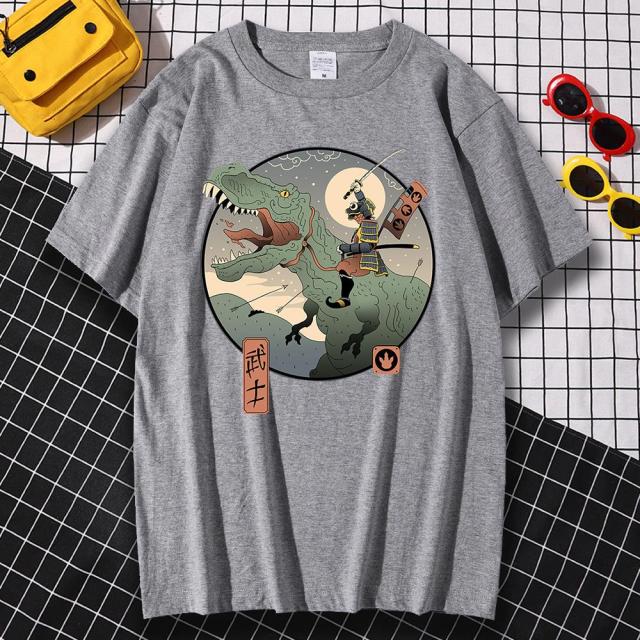 Jurassic Samurai Japan Comics Prints Man T Shirt Pattern Sweat Clothes Pattern Summer New Tops Simplicity O-Neck Mens Tshirts