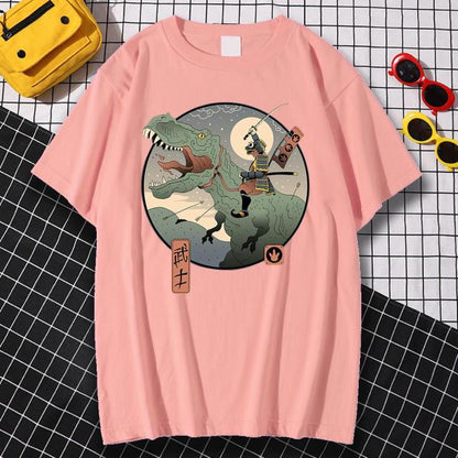 Jurassic Samurai Japan Comics Prints Man T Shirt Pattern Sweat Clothes Pattern Summer New Tops Simplicity O-Neck Mens Tshirts