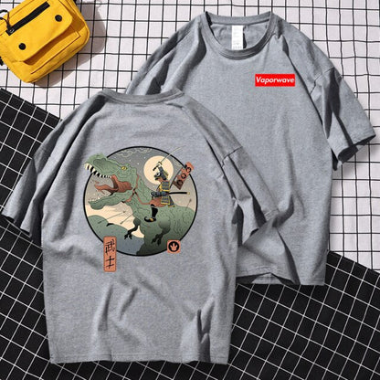 Jurassic Samurai Japan Comics Prints Man T Shirt Pattern Sweat Clothes Pattern Summer New Tops Simplicity O-Neck Mens Tshirts