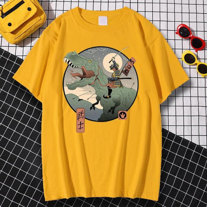 Jurassic Samurai Japan Comics Prints Man T Shirt Pattern Sweat Clothes Pattern Summer New Tops Simplicity O-Neck Mens Tshirts