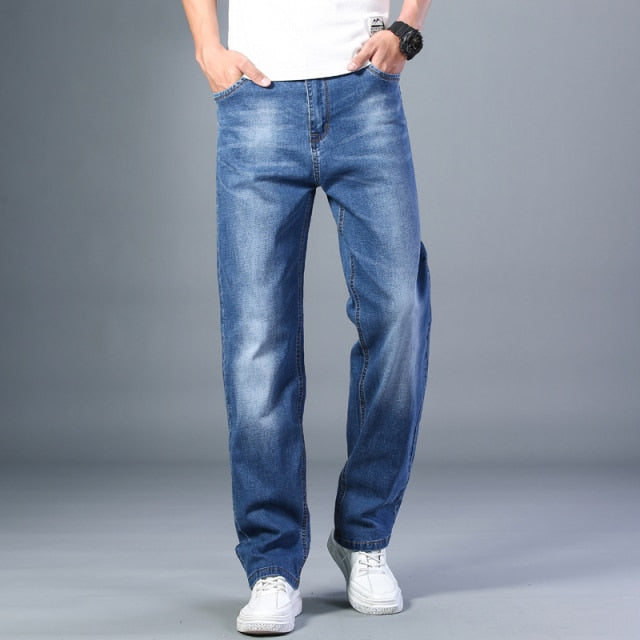 Sixsr 7 Colors Men's Lightweight Straight Loose Jeans Spring/Summer Brand High Quality Stretch Comfortable Thin Casual Jeans