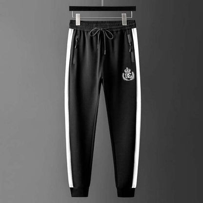 Personalized casual suit men's 2024 autumn new stitching contrast sweater set of clothes
