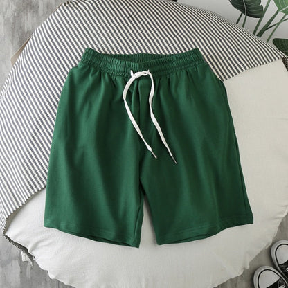 Solid Summer Fashion Casual Men's Sports Shorts Street Wear Fashion Men's Pants Drawstring Breath Board Shorts Male