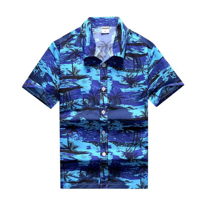 Hawaiian Shirts Surf Short Sleeve Beach Shirt Men Summer Fashion Palm Tree banana Print Tropical camisa masculina Party Holiday