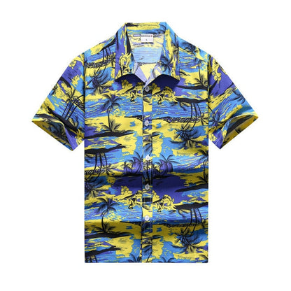 Hawaiian Shirts Surf Short Sleeve Beach Shirt Men Summer Fashion Palm Tree banana Print Tropical camisa masculina Party Holiday