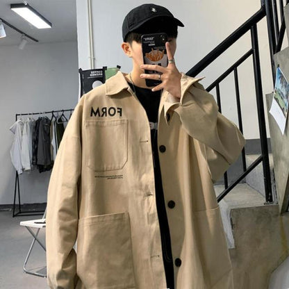 Men's Bomber Jacket Casual Clothes Korean Fashion Safari Style Jacket Multi-pocket 2024 New Men's Autumn Clothes Oversized Coat