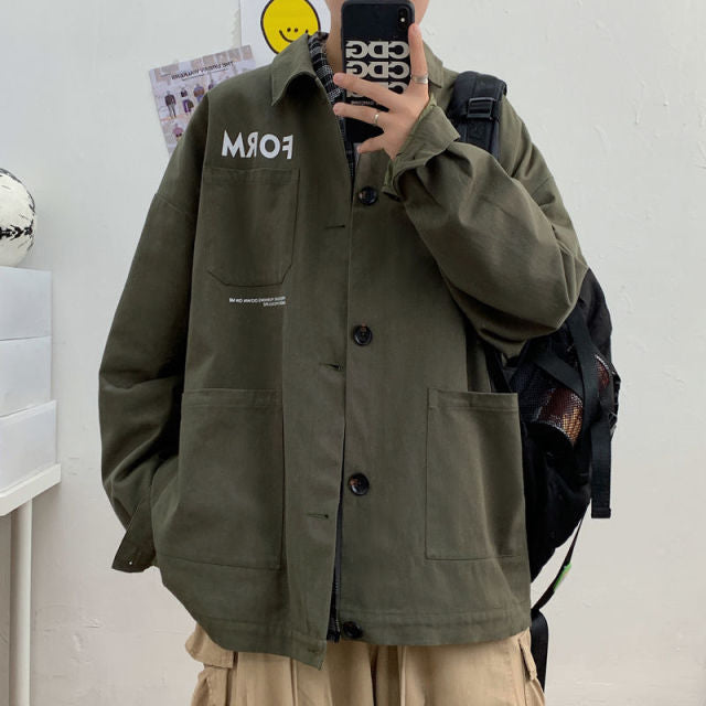 Men's Bomber Jacket Casual Clothes Korean Fashion Safari Style Jacket Multi-pocket 2024 New Men's Autumn Clothes Oversized Coat