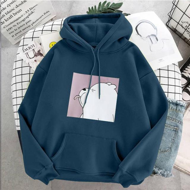 Hoodies oversized print Kangaroo Pocket Sweatshirts Hooded Harajuku winter Casual Vintage Korean Pullovers Women sweatshirts