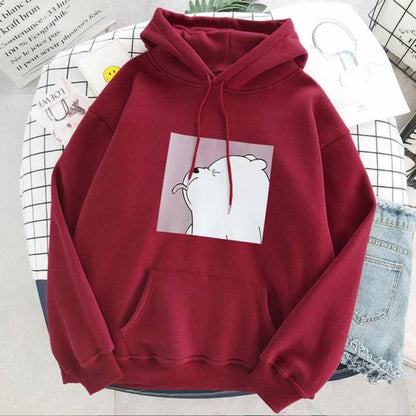 Hoodies oversized print Kangaroo Pocket Sweatshirts Hooded Harajuku winter Casual Vintage Korean Pullovers Women sweatshirts
