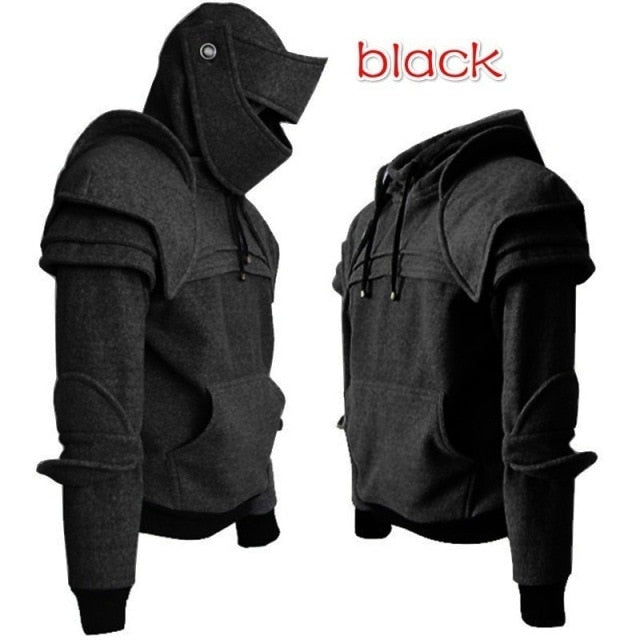 Streetwear Men Arthur Medieval Hollow Knight Hoodie Armor Sweatshirt Pullover Hooded Jacket Coat W104