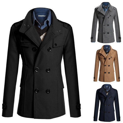 MRMT 2024 Brand Autumn Winter New Men's Jackets Body Repair Woolen Overcoat for Male Double Breasted Thickened Jacket