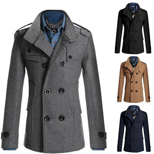 MRMT 2024 Brand Autumn Winter New Men's Jackets Body Repair Woolen Overcoat for Male Double Breasted Thickened Jacket