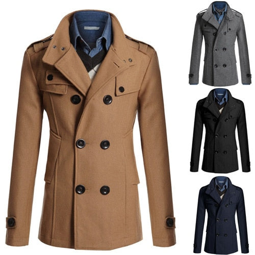 MRMT 2024 Brand Autumn Winter New Men's Jackets Body Repair Woolen Overcoat for Male Double Breasted Thickened Jacket