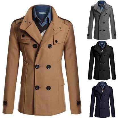 MRMT 2024 Brand Autumn Winter New Men's Jackets Body Repair Woolen Overcoat for Male Double Breasted Thickened Jacket
