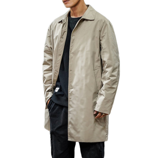 Men's Jackets 2024 Spring Single Breasted Medium-Long Trench Coat Male Solid Color Khaki Coat Windbreaker Plus Size 4XL 5XL