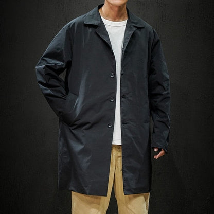 Men's Jackets 2024 Spring Single Breasted Medium-Long Trench Coat Male Solid Color Khaki Coat Windbreaker Plus Size 4XL 5XL