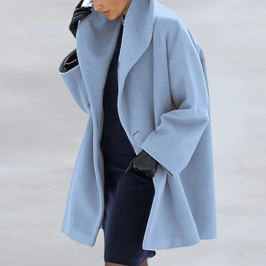 Sixsr Fashion Trends Women Retro Single Button Solid Long Cardigan Jackets Autumn Long Sleeve Pocket Outwear Winter Hooded Blend Wool Coat Tops
