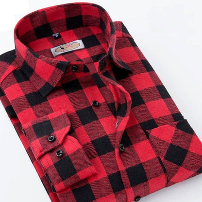 Purple men's printed plaid fashion shirt men casual spring and autumn long sleeves Slim fit shirt cottonComfortable high quality