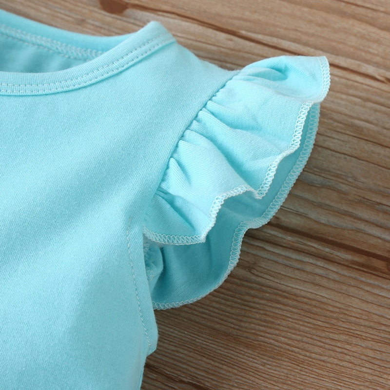 Sixsr New Summer Baby Girls Tutu Dress Children Party Little Girl Kids Clothes Flying Sleeve Princess Rainbow Patchwork Outfits Dress