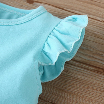Sixsr New Summer Baby Girls Tutu Dress Children Party Little Girl Kids Clothes Flying Sleeve Princess Rainbow Patchwork Outfits Dress